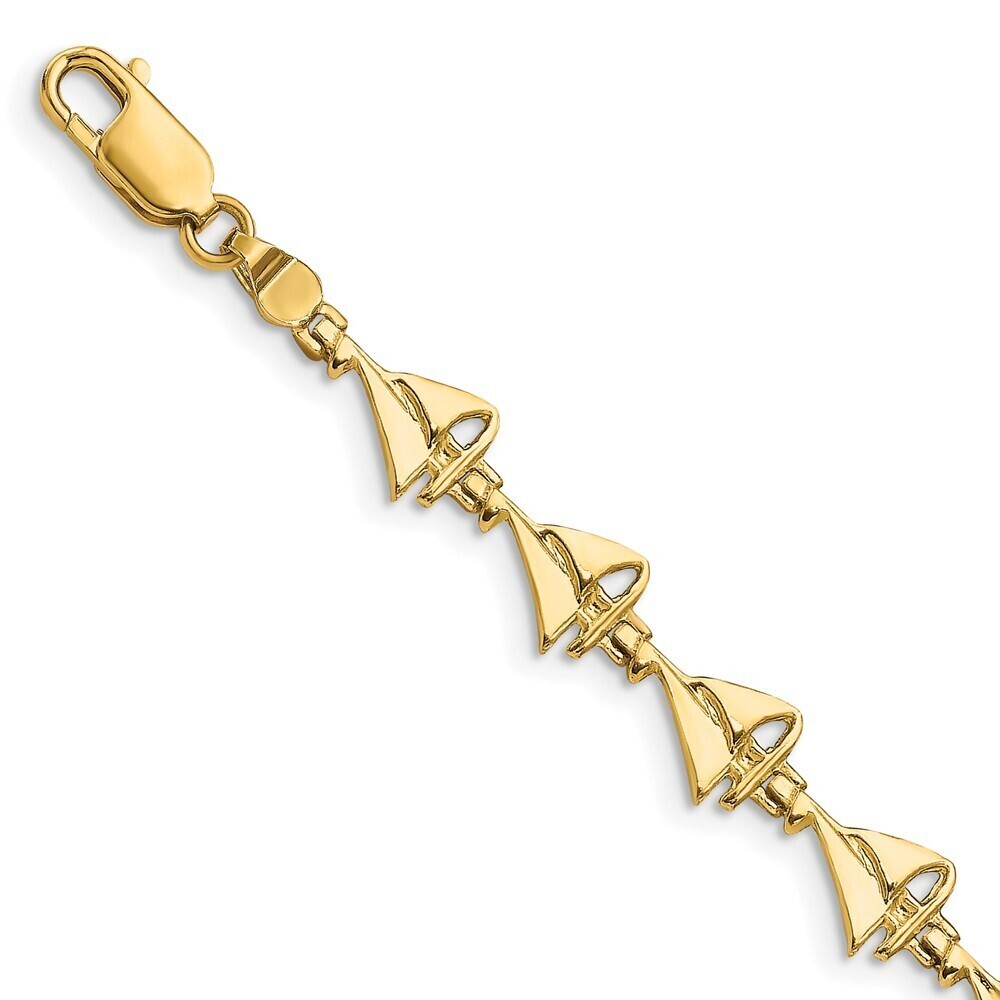 14k Yellow Gold Sailboat Bracelet